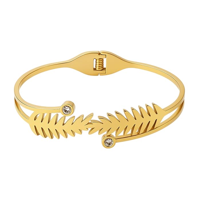 CLYORA Anti Tarnish Stainless Steel Gold Plated Butterfly Bracelet for Women & Girls