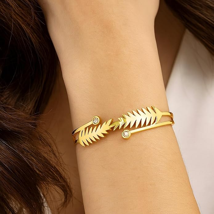 CLYORA Anti Tarnish Stainless Steel Gold Plated Butterfly Bracelet for Women & Girls